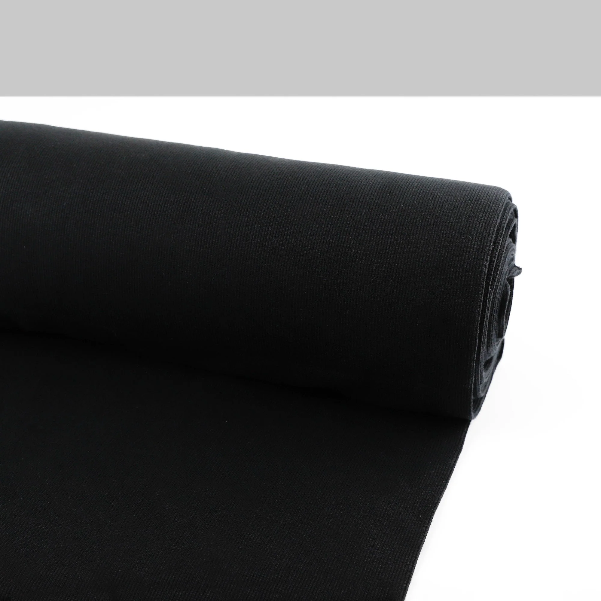 Heavyweight Stretch Cotton 2x2 Rib Tube - Black - Image 2