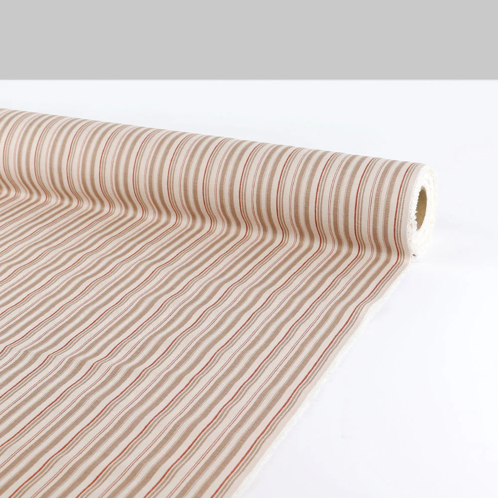 Herringbone Stripe Cotton/Triacetate - Fawn Mix - Image 3