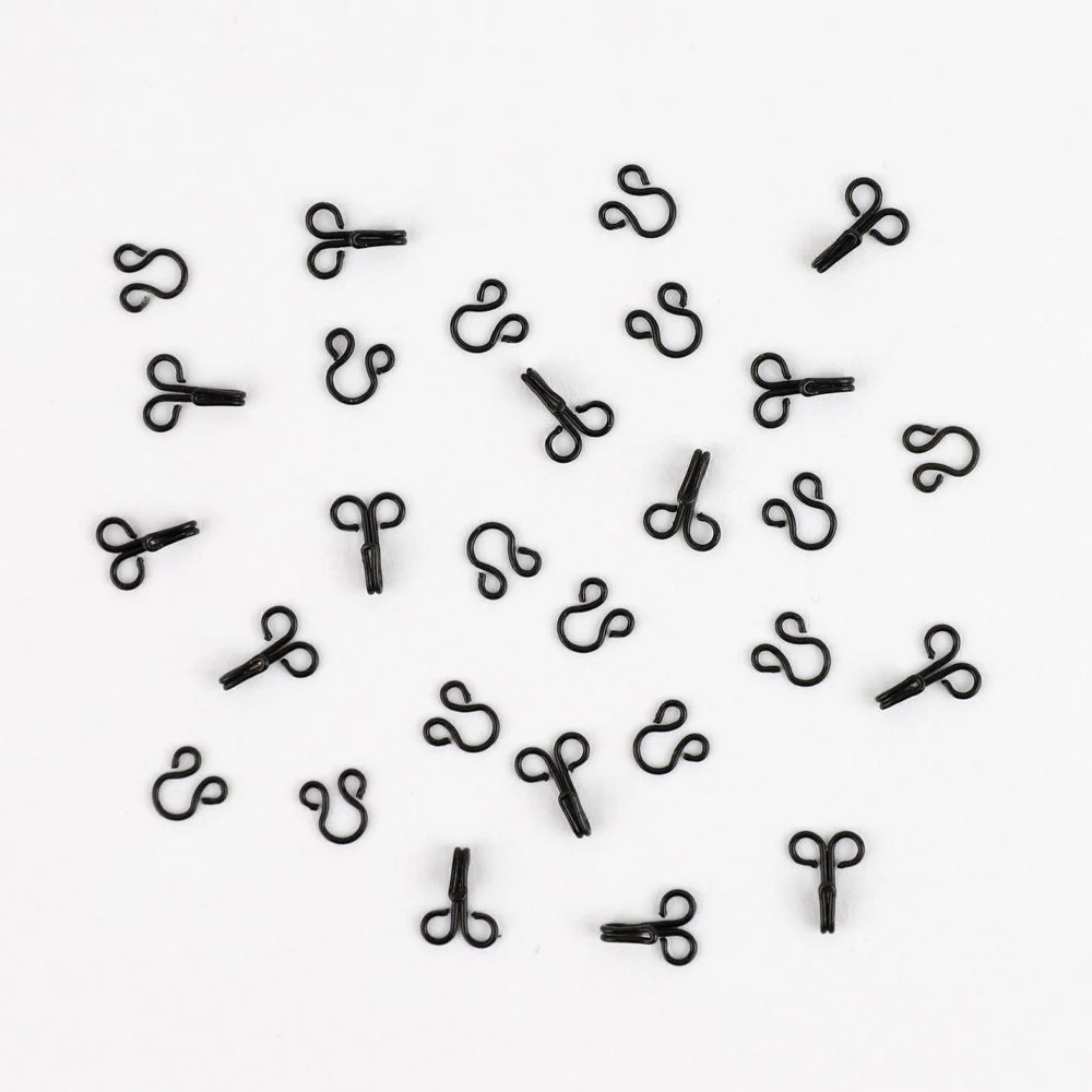 Hook & Eye Sets 10mm - Black - Image 2