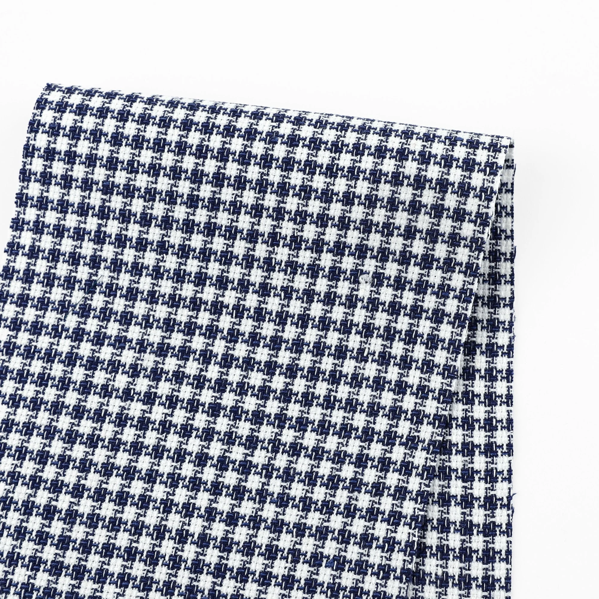 Houndstooth Cotton Suiting - Navy