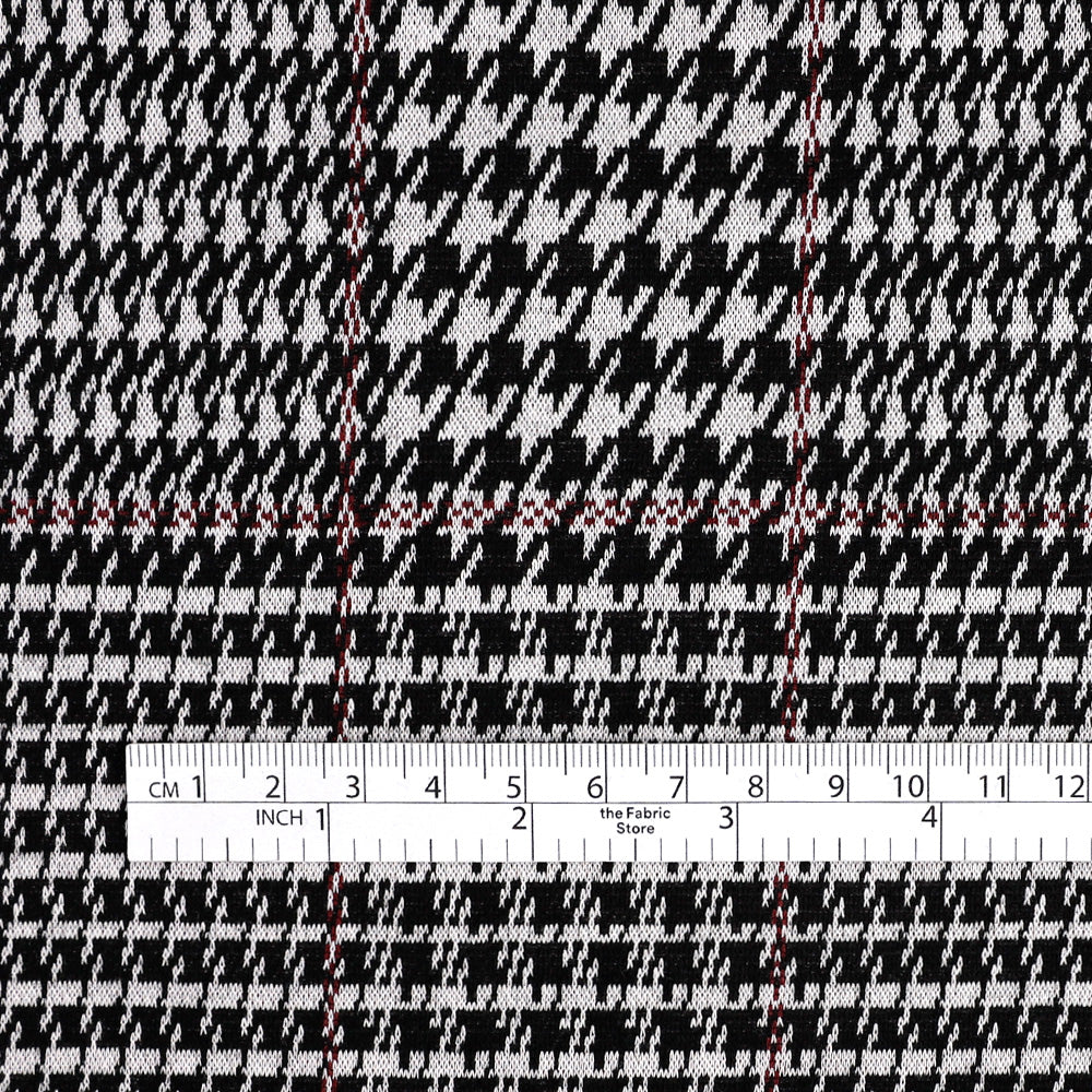 Houndstooth Knit Jacquard - Black - Image 4