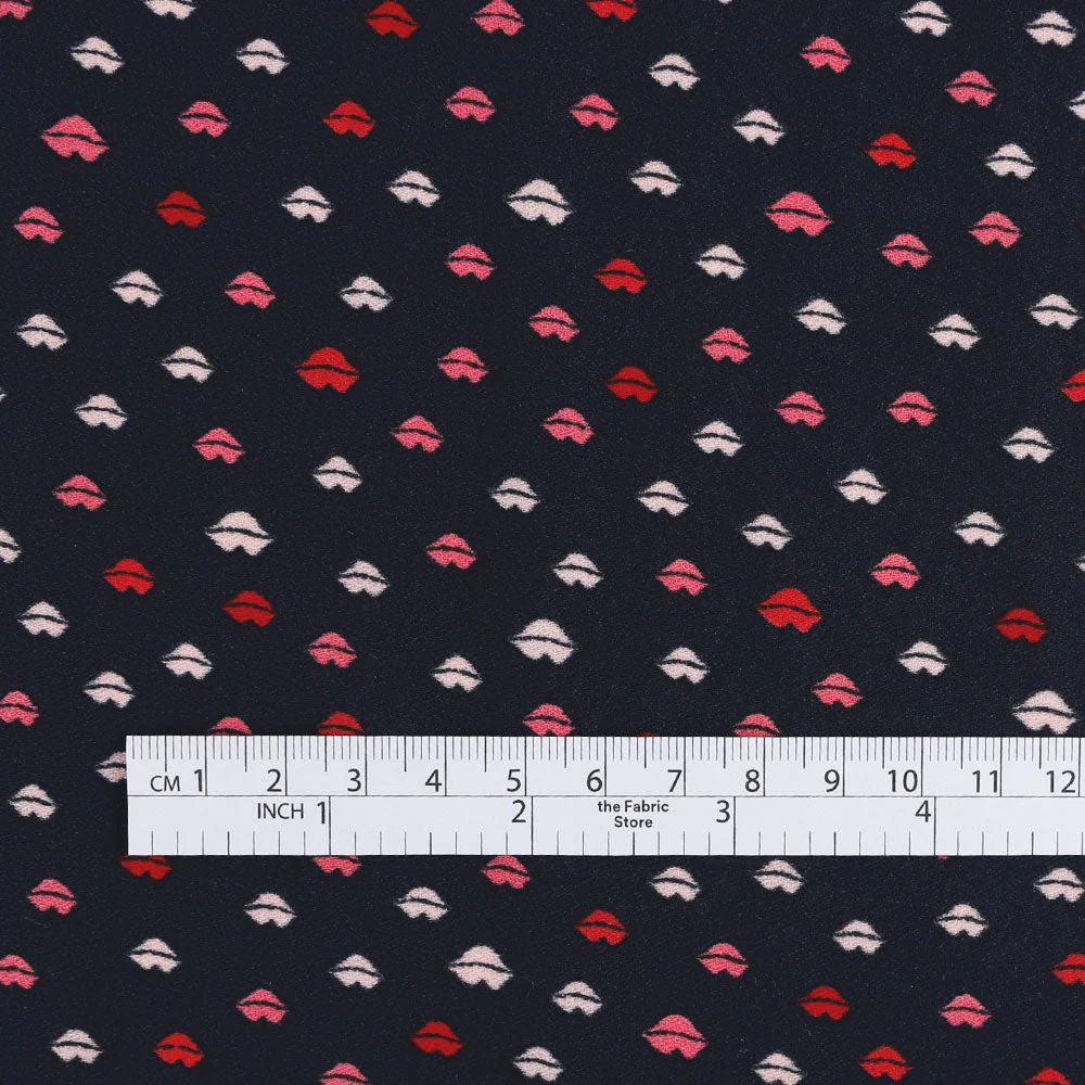 Kiss Kiss Poly Satin Backed Crepe - Navy - Image 4