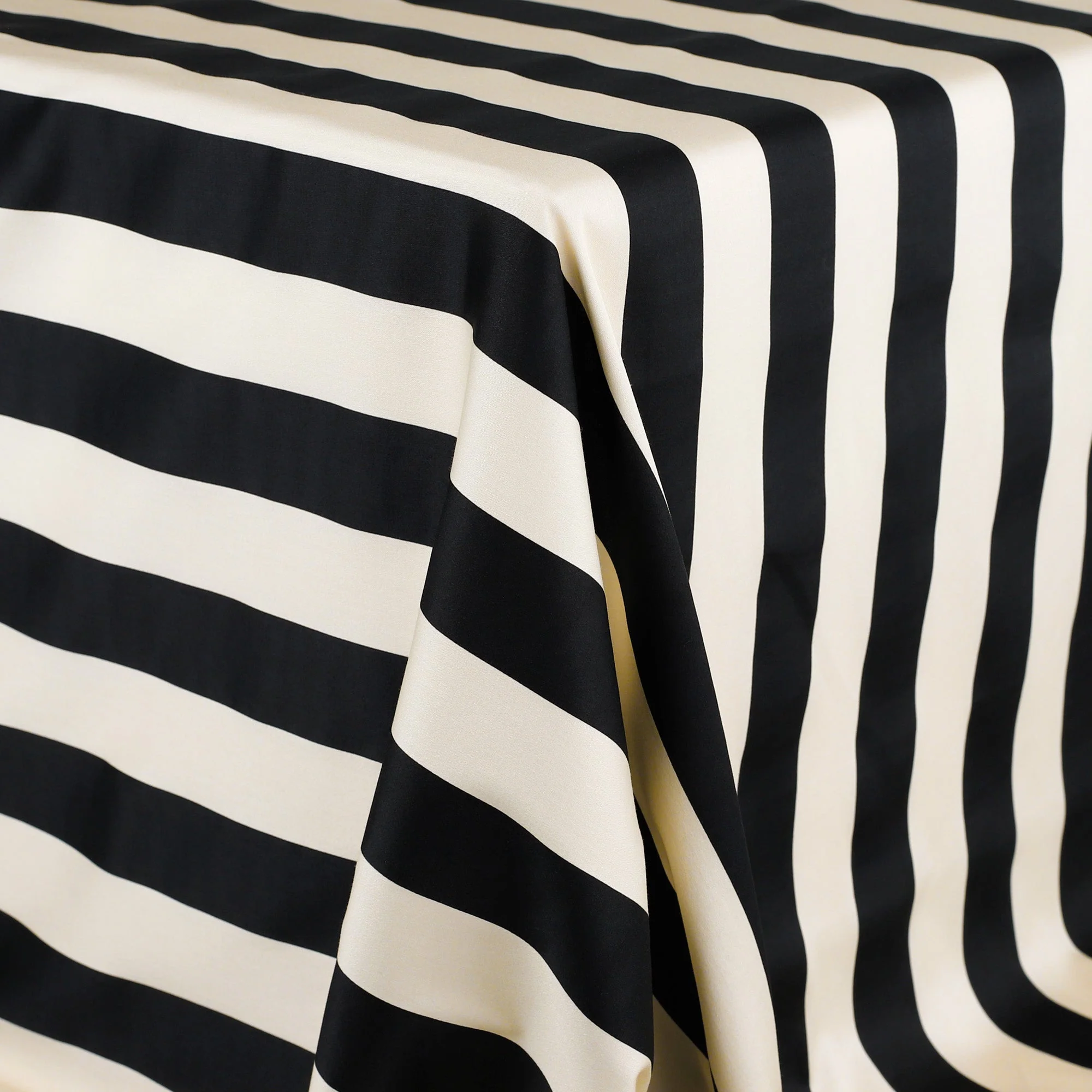 Large Stripe Stretch Cotton Sateen - Cream - Image 2