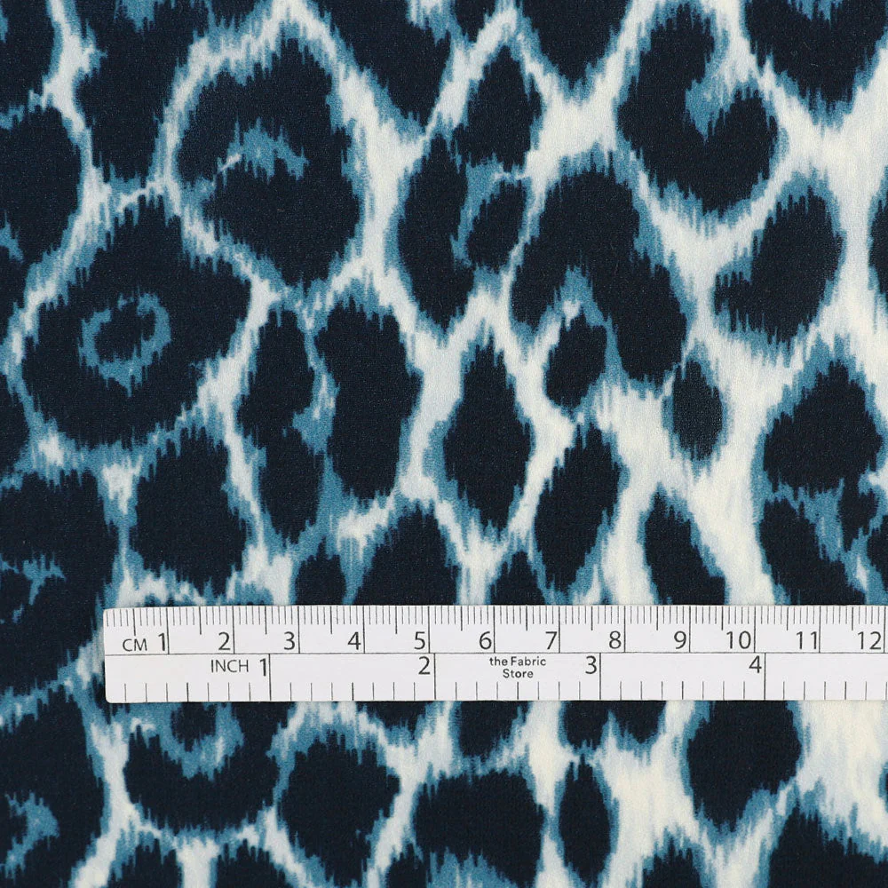 Leopard Poly Crepe - Blue - Image 4