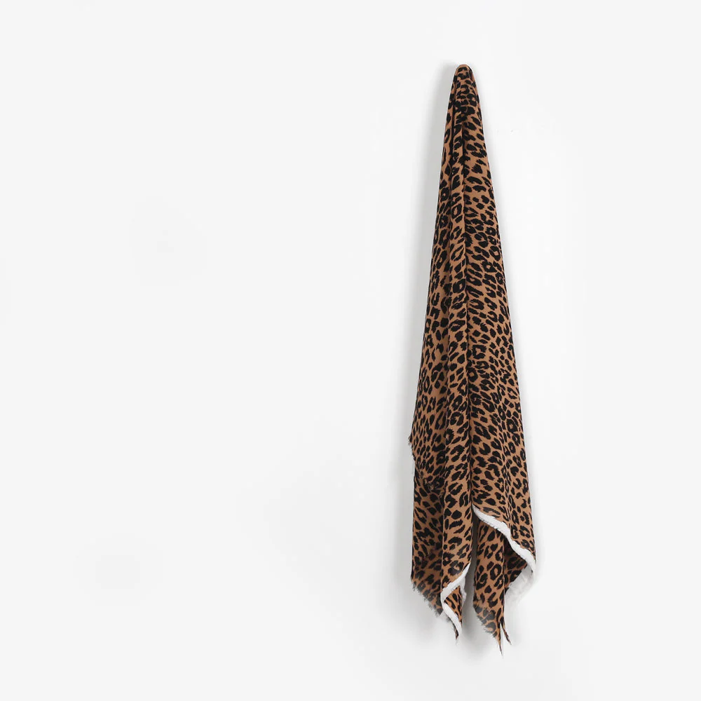 Leopard Viscose Georgette - Copper/Black - Image 2