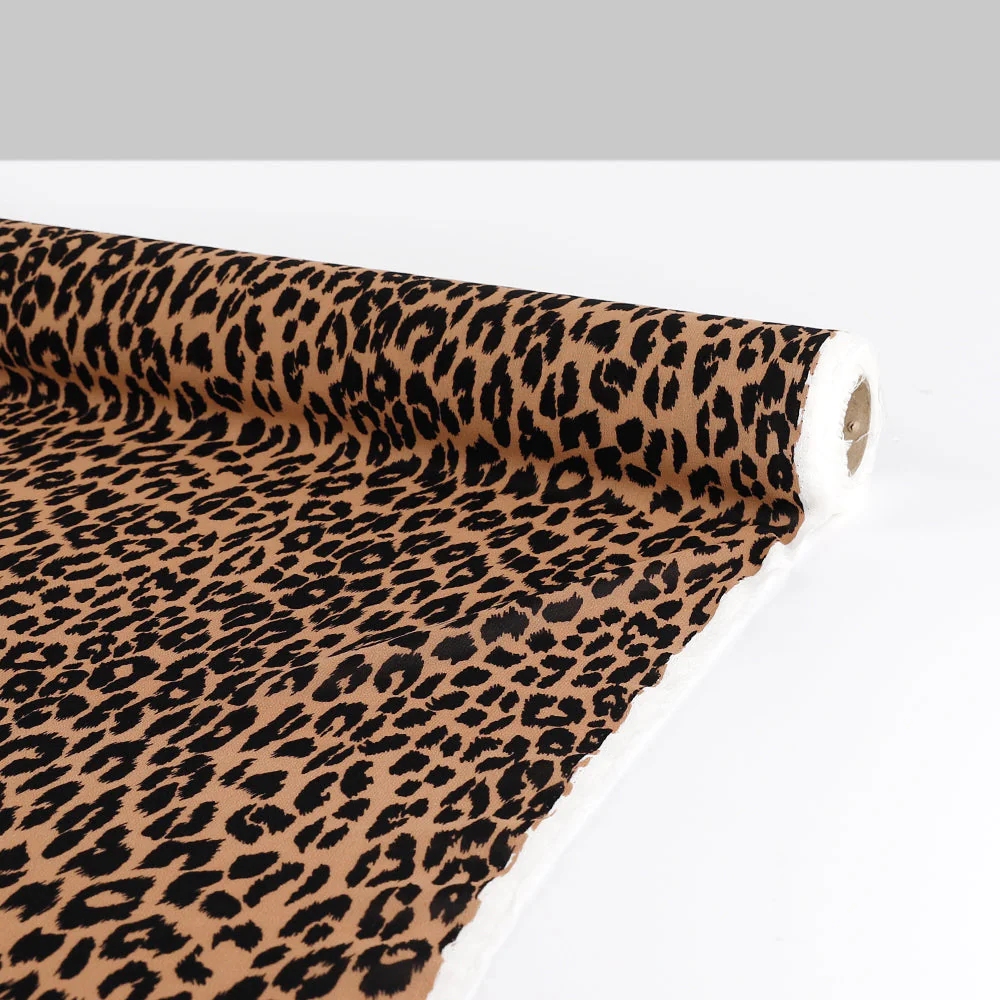 Leopard Viscose Georgette - Copper/Black - Image 3