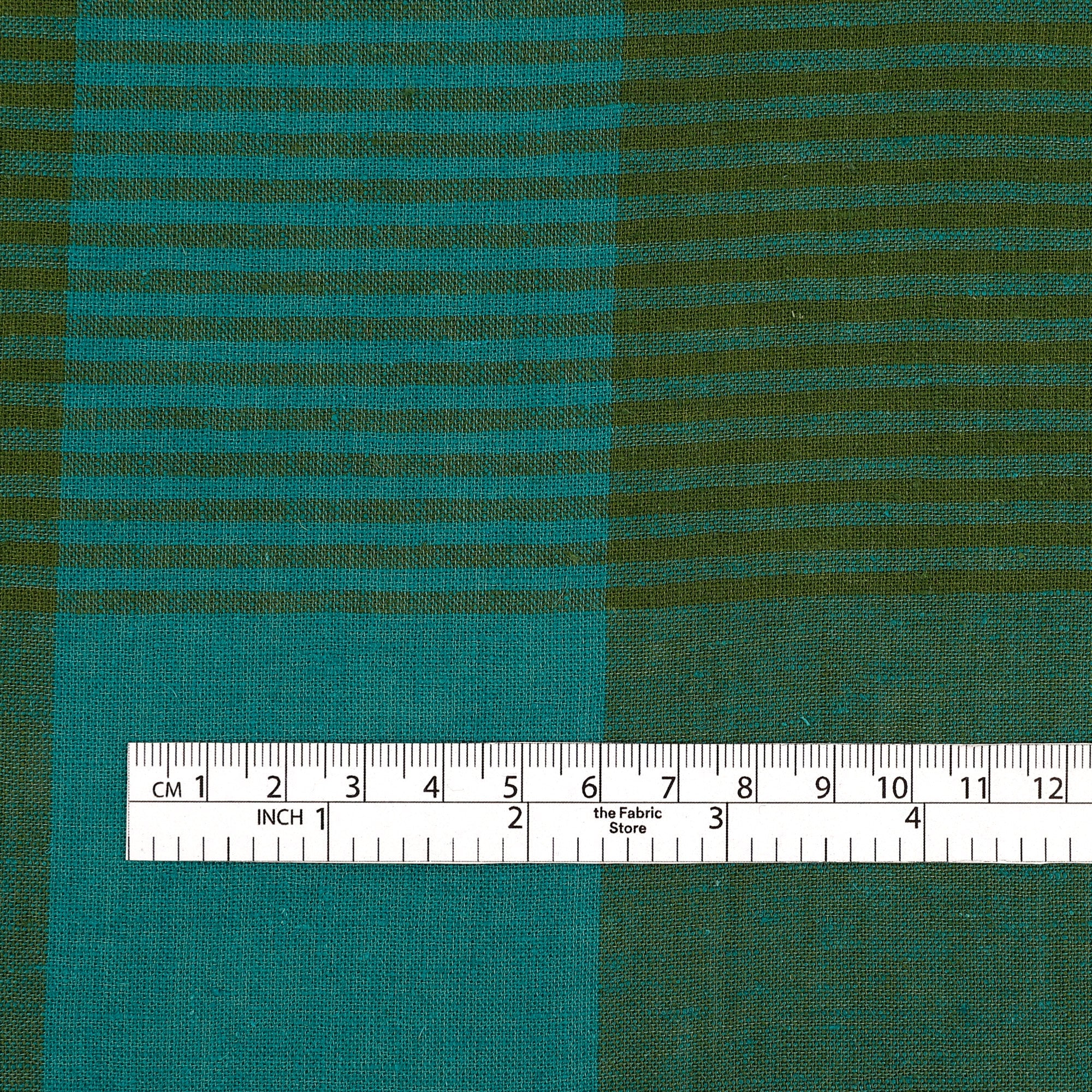 Lightweight Linen/Viscose Check - Rockpool - Image 3
