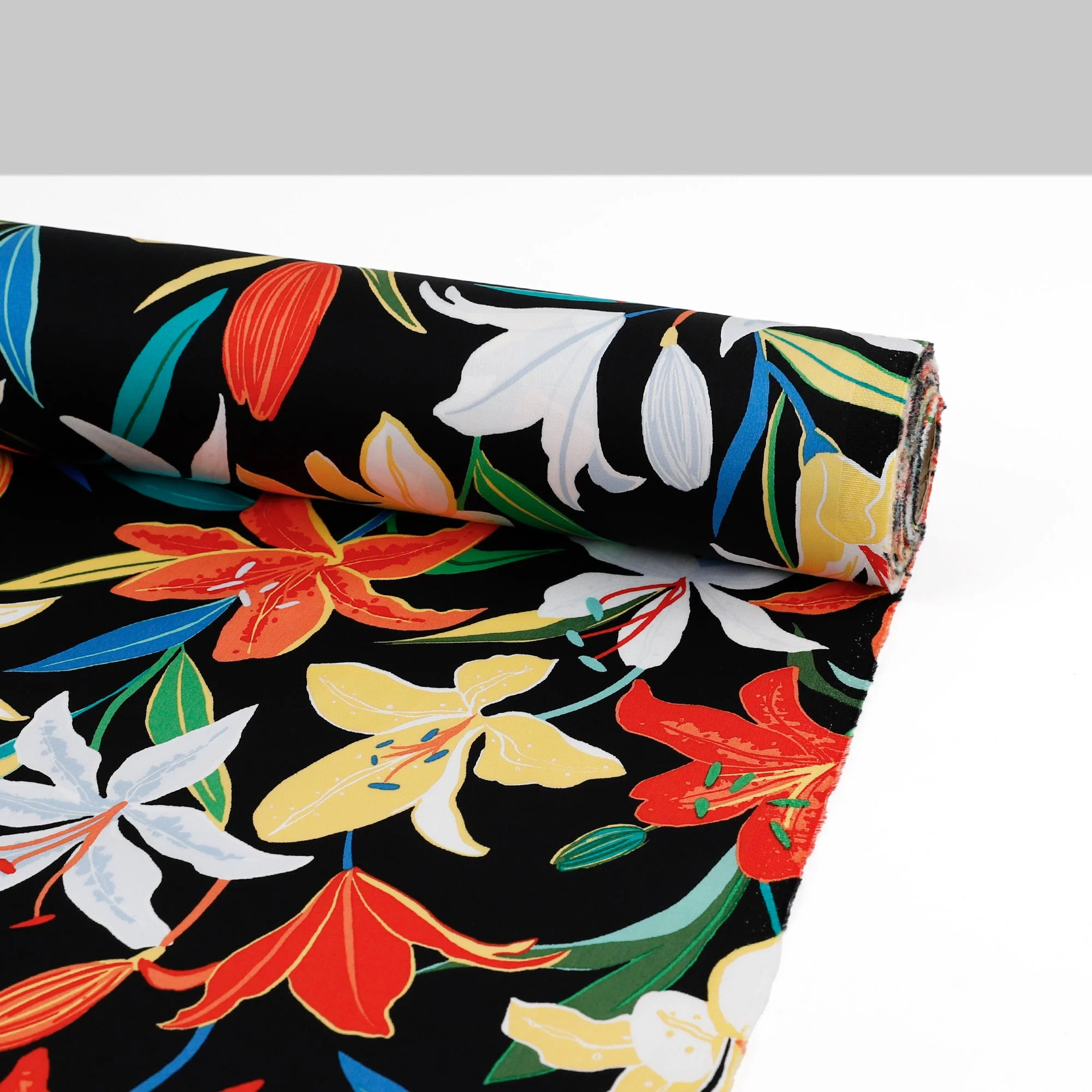 Lily Stretch Cotton Sateen - Black Primary - Image 3
