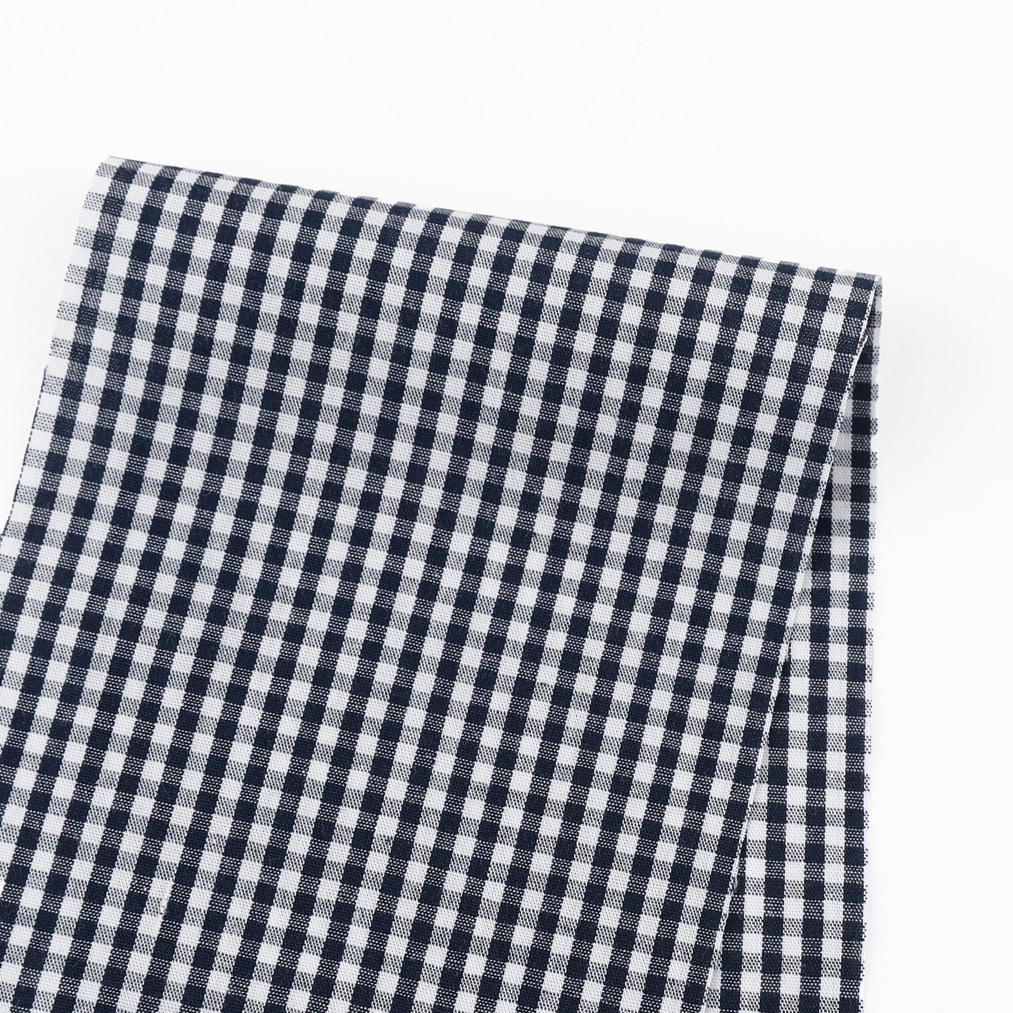 Little Gingham Soft Cotton Shirting - Navy