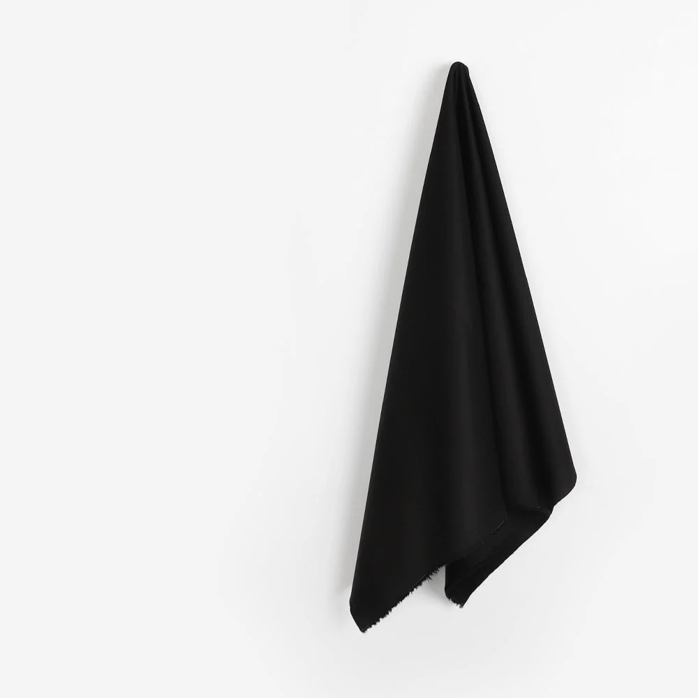 Micro Crosshatch Stretch Cotton - Black - Image 2