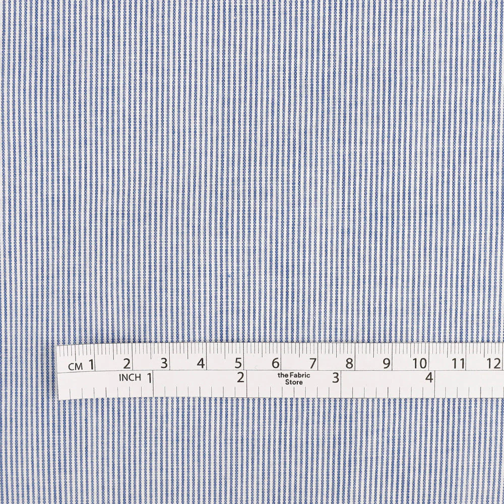 Micro Stripe Cotton/Poly - Royal Blue - Image 4
