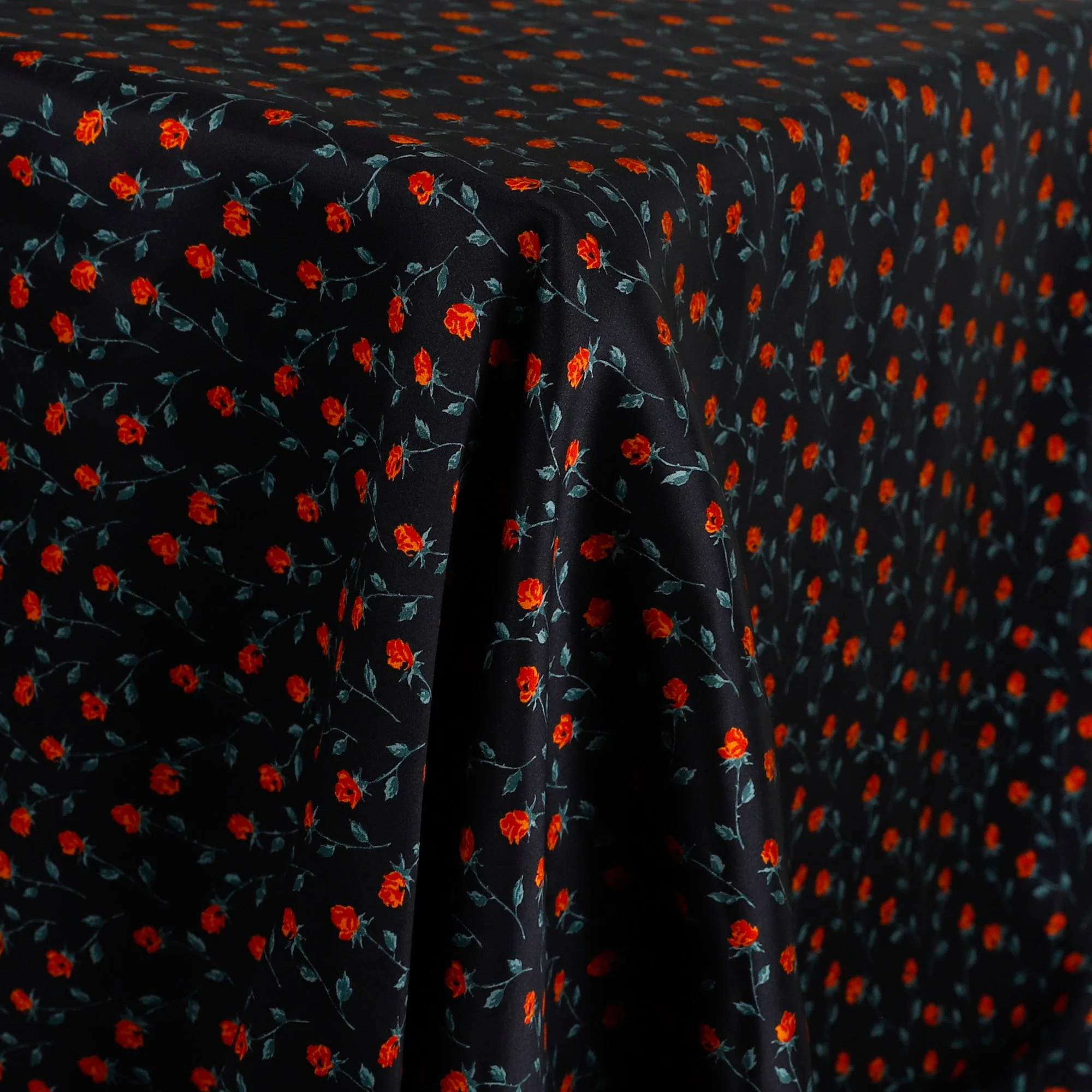Mini Rose Silk Satin - Black Floral - Image 2