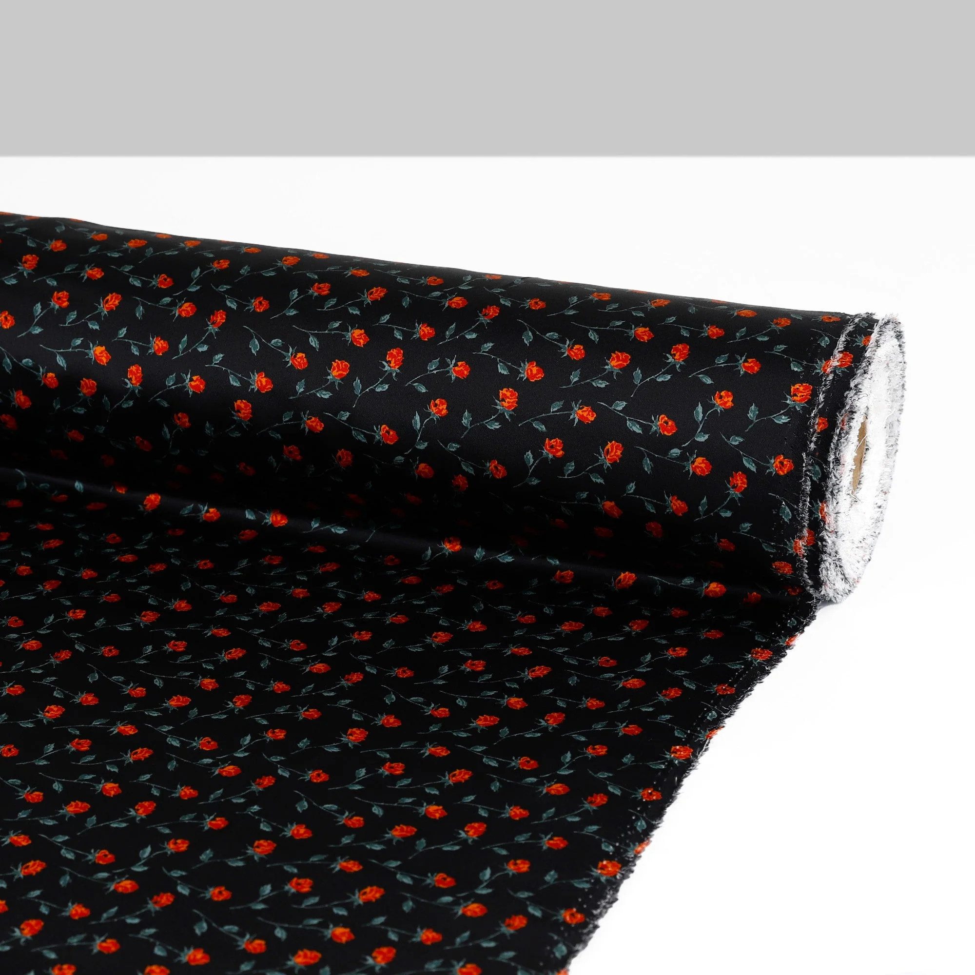 Mini Rose Silk Satin - Black Floral - Image 3