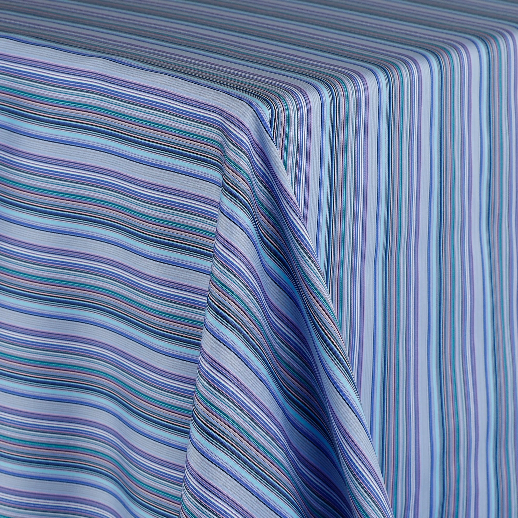 Multi Stripe Stretch Cotton Sateen - Dusk - Image 2