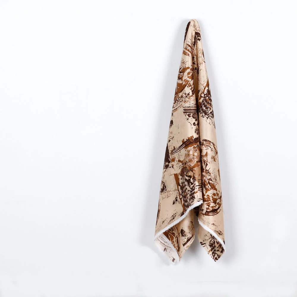 Museum Textures Silk Satin - Brown - Image 2