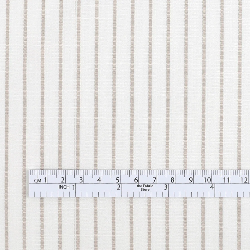 Music Stripe Slubby Cotton/Poly - Beige - Image 4