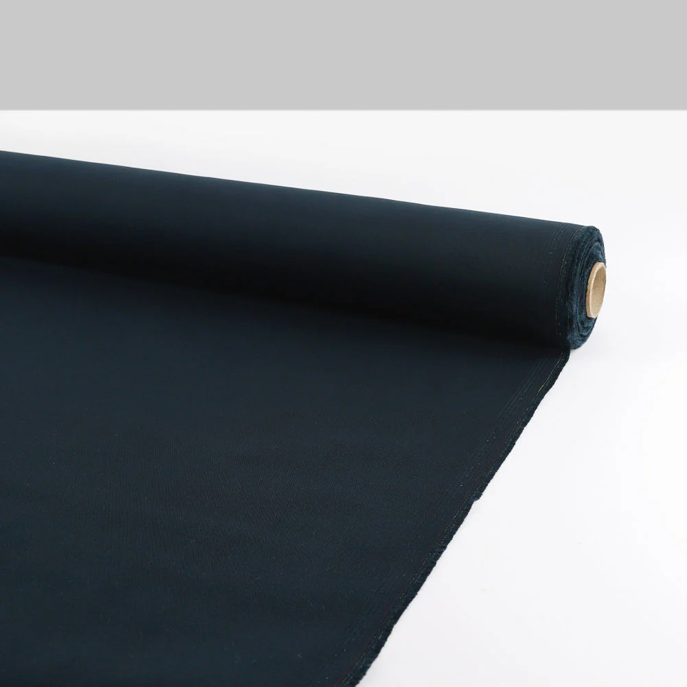 Narrow Stretch Cotton Twill - Dark Ink - Image 3