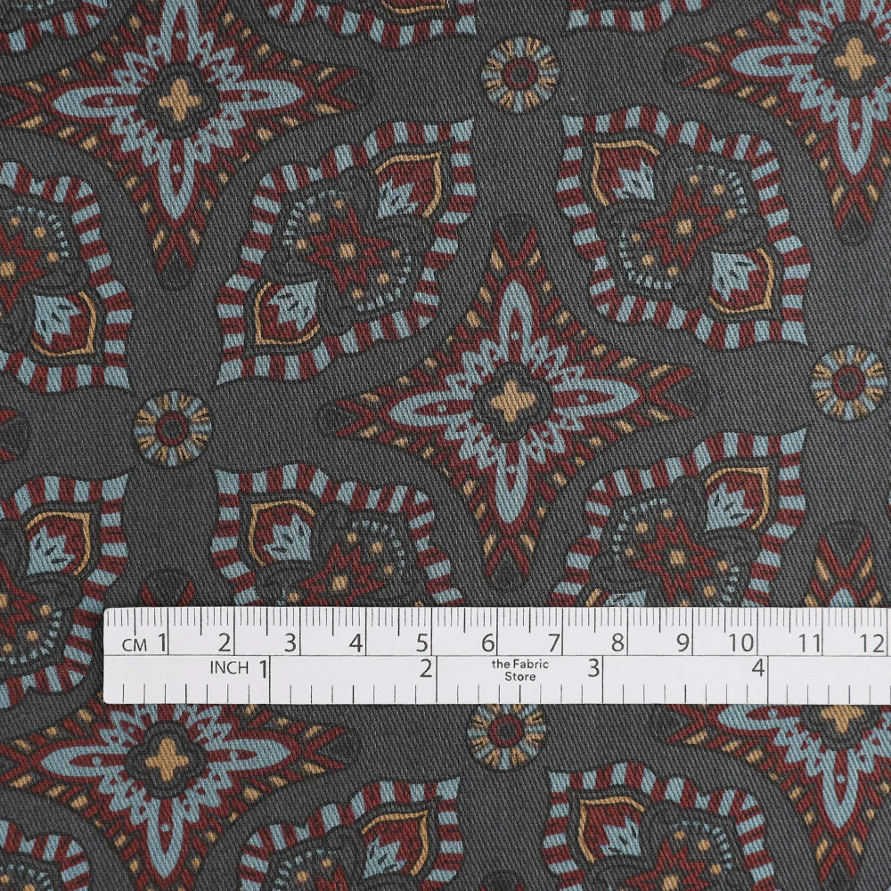 Ornate Cotton Twill - Dark Grey Mix - Image 4