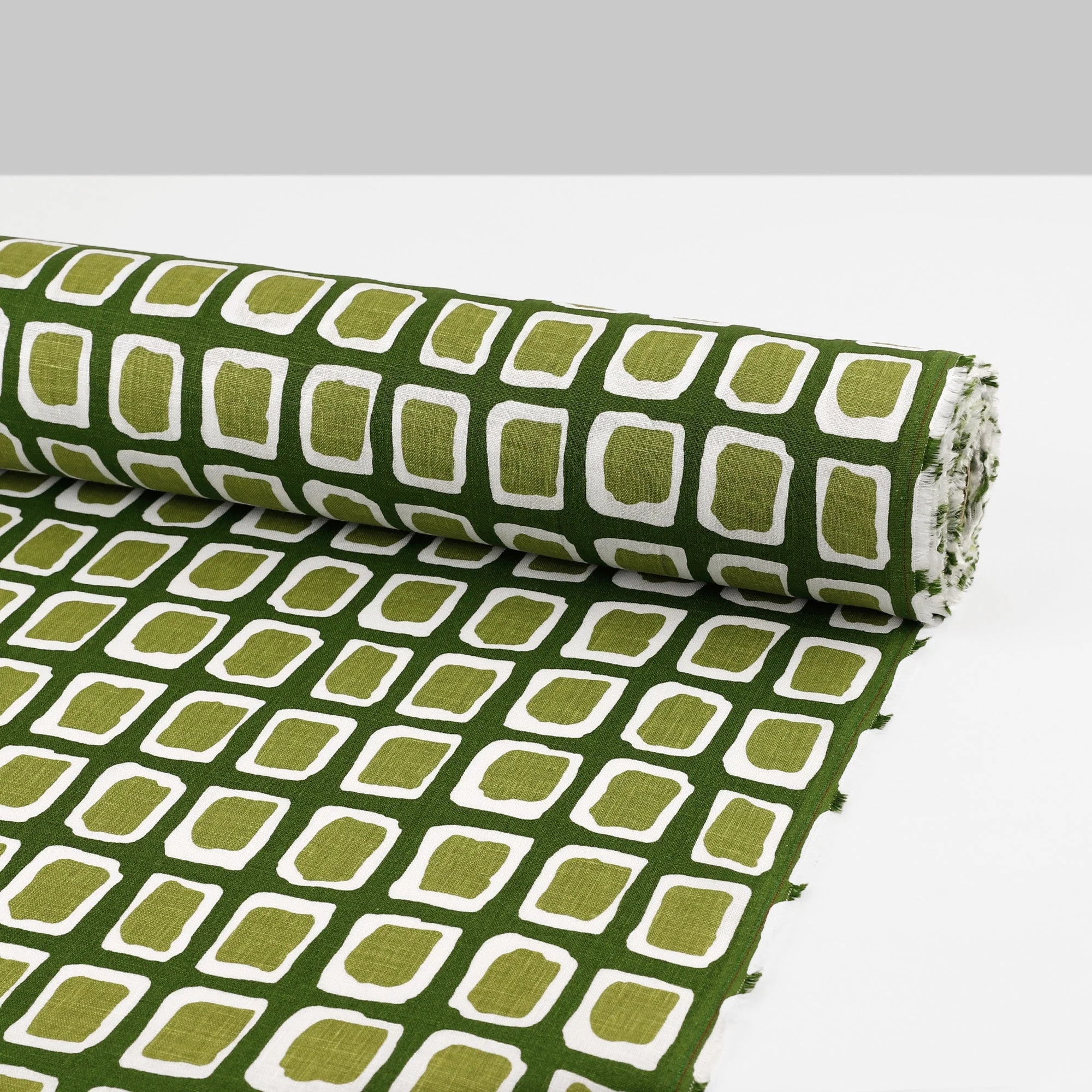 Painted Squares Linen - Avocado - Image 3