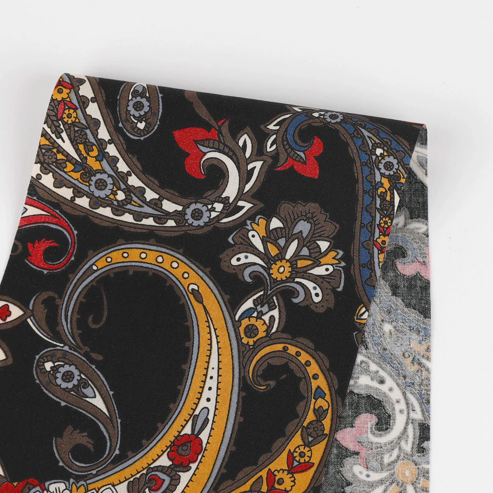 Paisley Cotton/Rayon - Black Mix