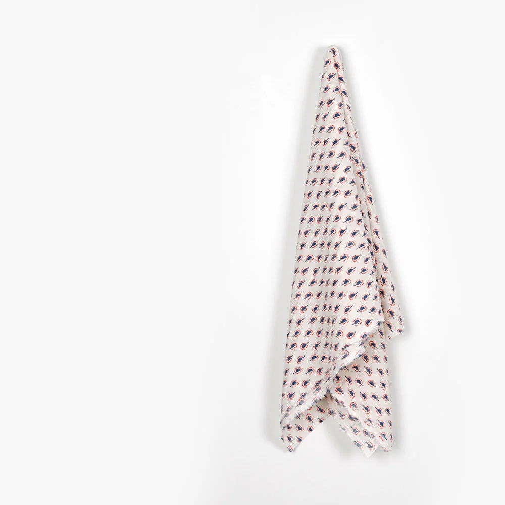 Paisley Viscose Crinkle Challis - Ivory - Image 2