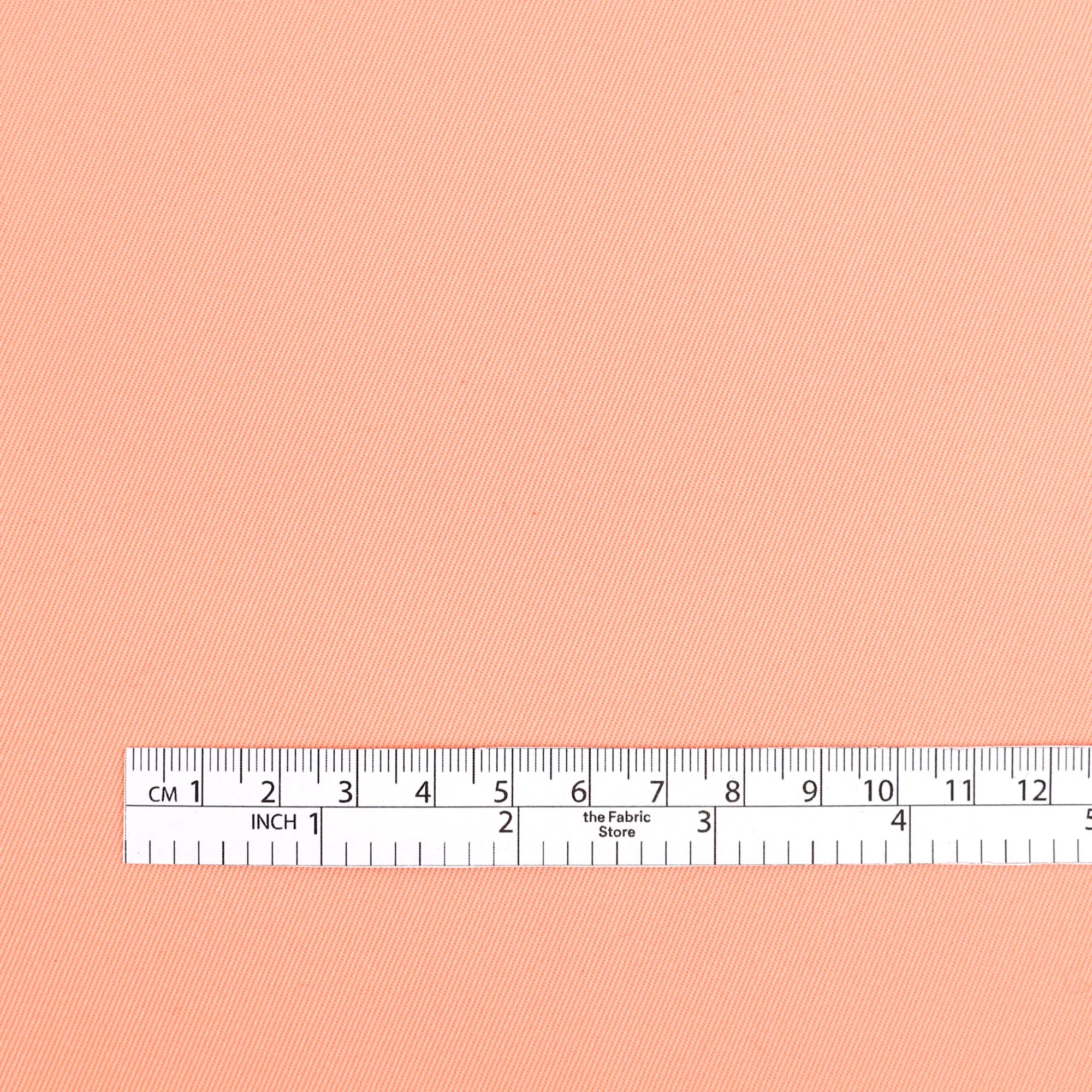 Peachy Stretch Cotton Twill - Peach - Image 4