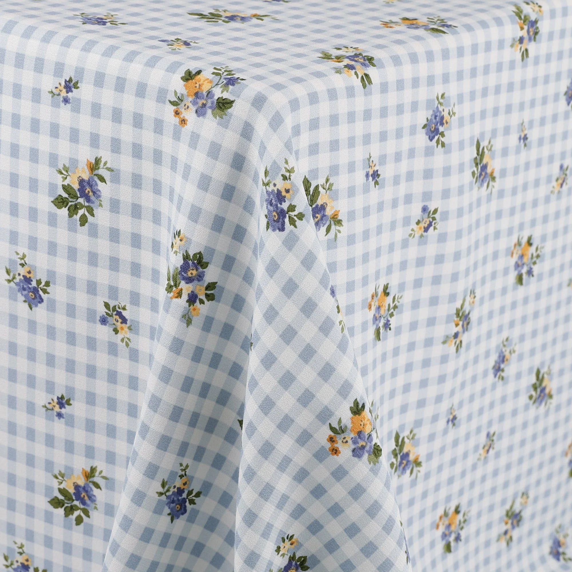 Picnic Posy Viscose/Rayon Crepe - Blue - Image 2