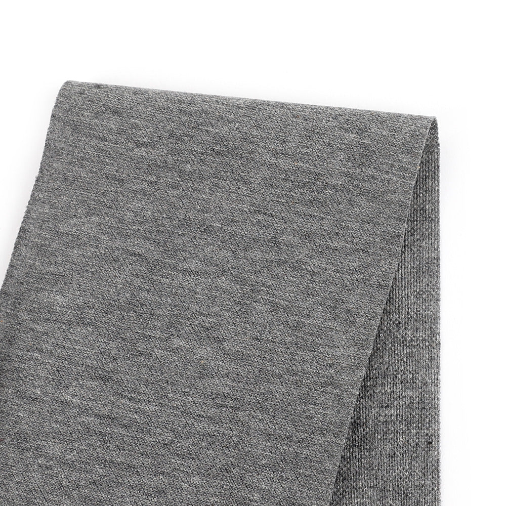 Pure Cotton Pique Knit - Gravel Marle