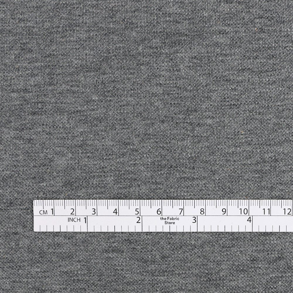 Pure Cotton Pique Knit - Gravel Marle - Image 4