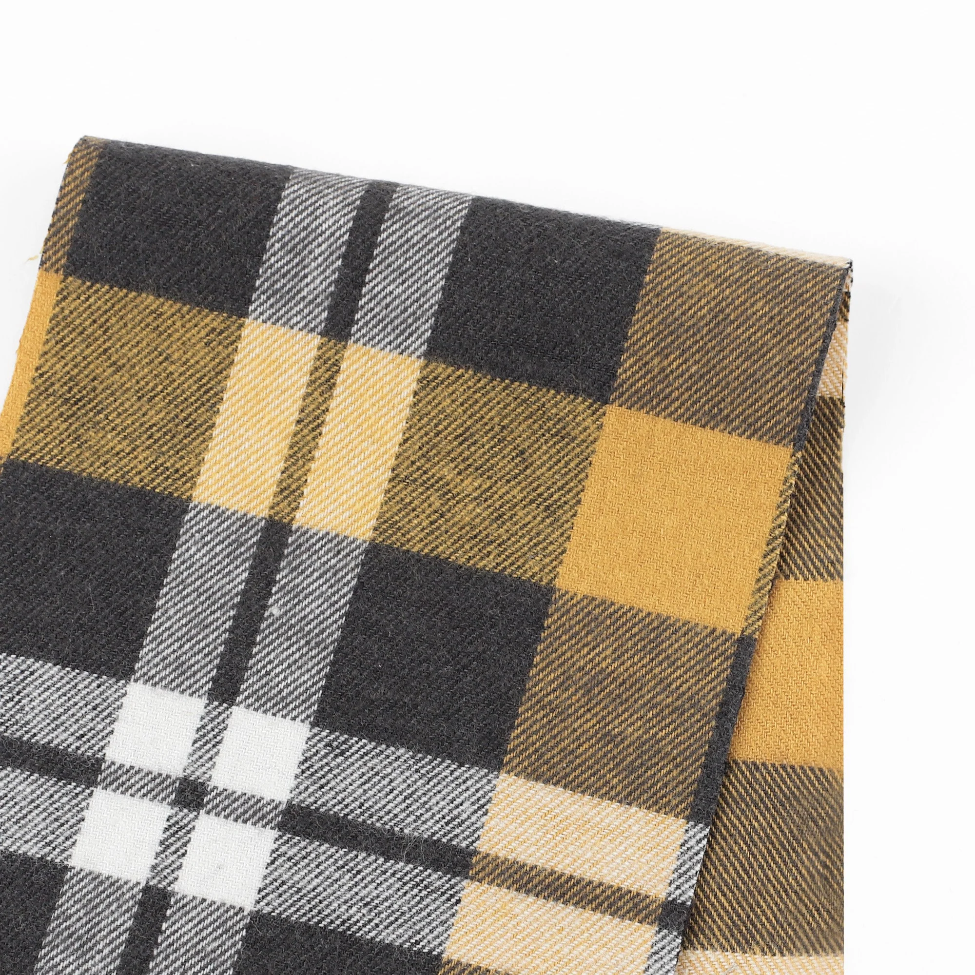 Plaid Brushed Twill - Grey Mustard