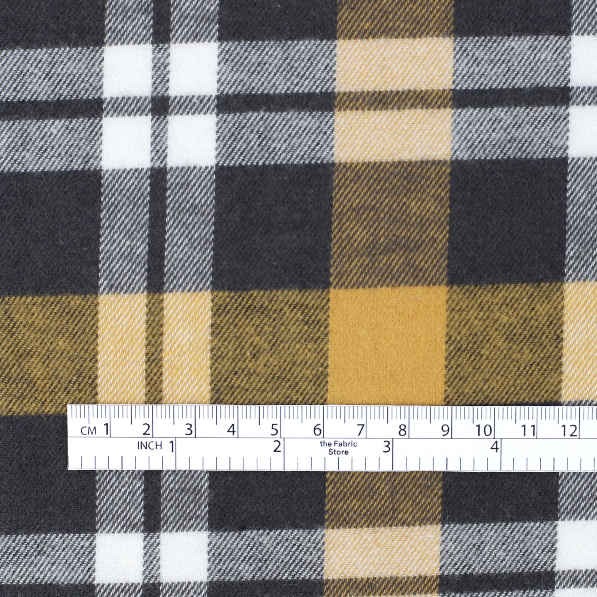 Plaid Brushed Twill - Grey Mustard - Image 4