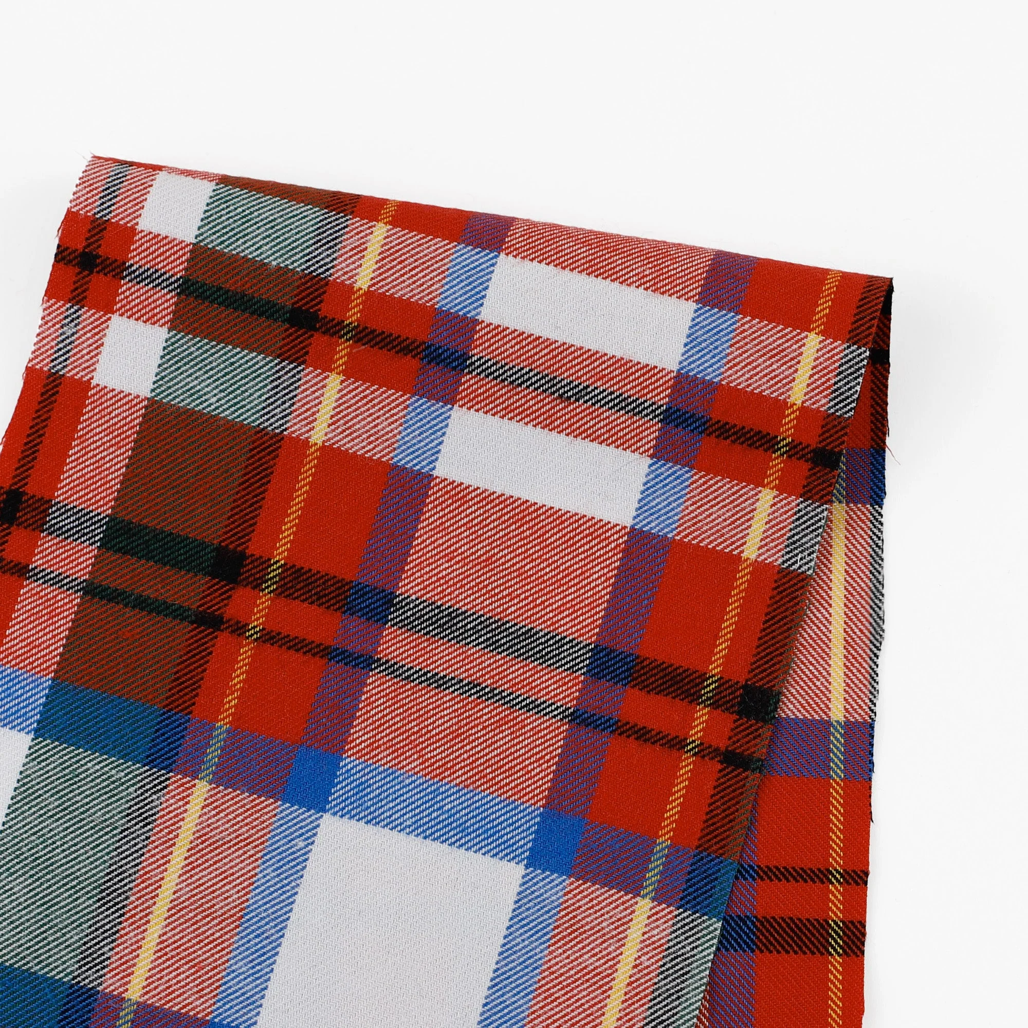 Plaid Soft Cotton Twill - White Primary
