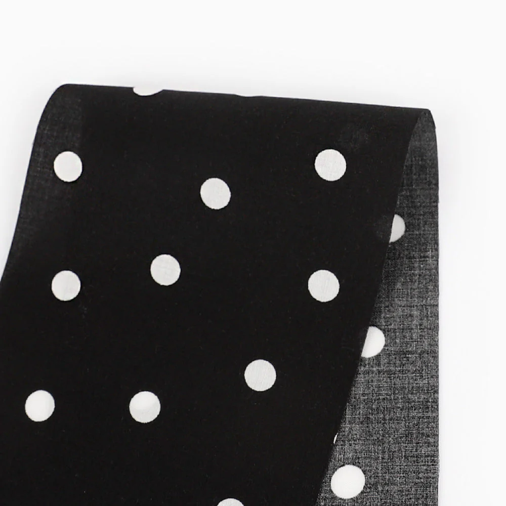 Polka Dot Cotton Sateen - Black