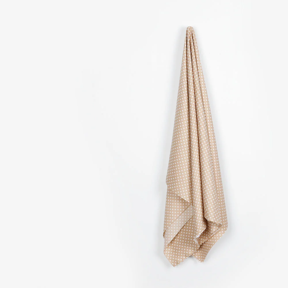 Polka Dot Poly Twill Lining - Praline - Image 2