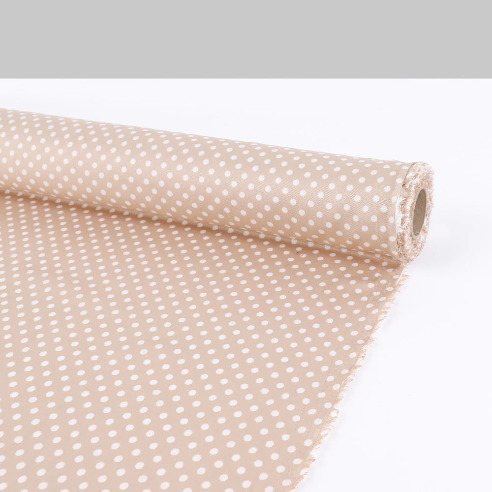 Polka Dot Poly Twill Lining - Praline - Image 3