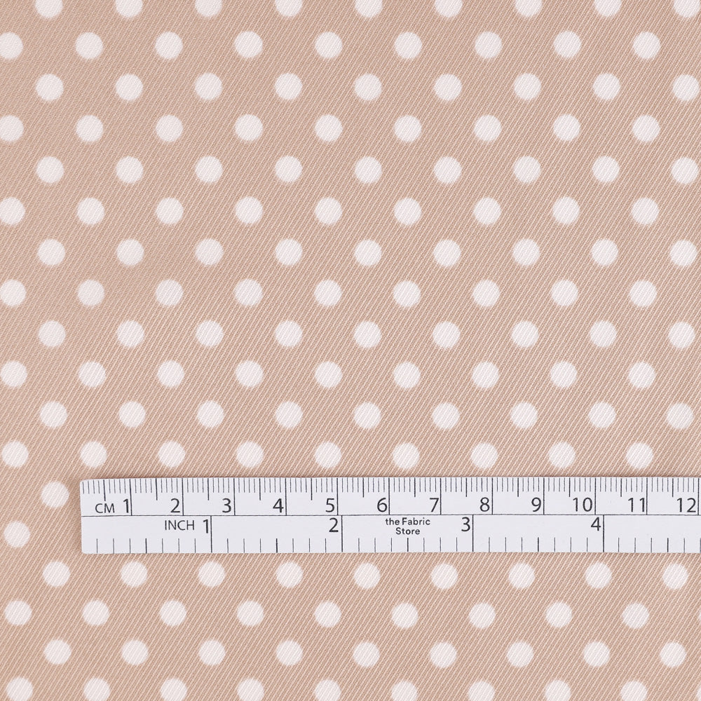 Polka Dot Poly Twill Lining - Praline - Image 4