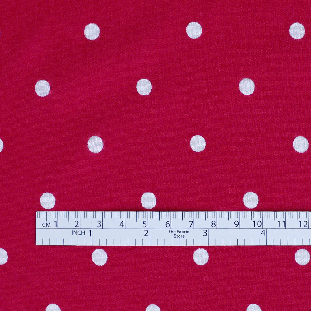 Polka Dot Viscose Georgette - Fuschia - Image 4
