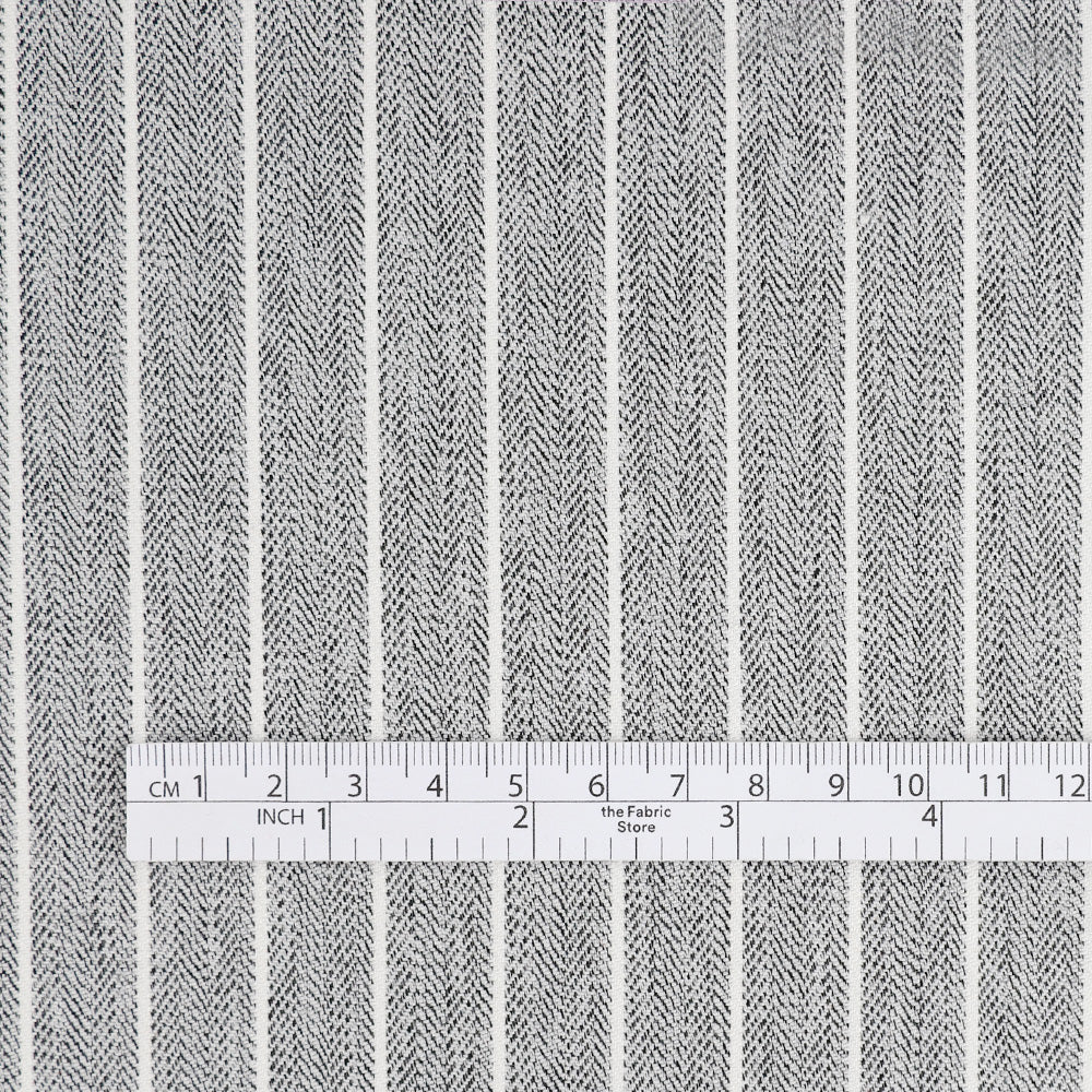Poly/Cotton Herringbone Stripe - Granite - Image 4