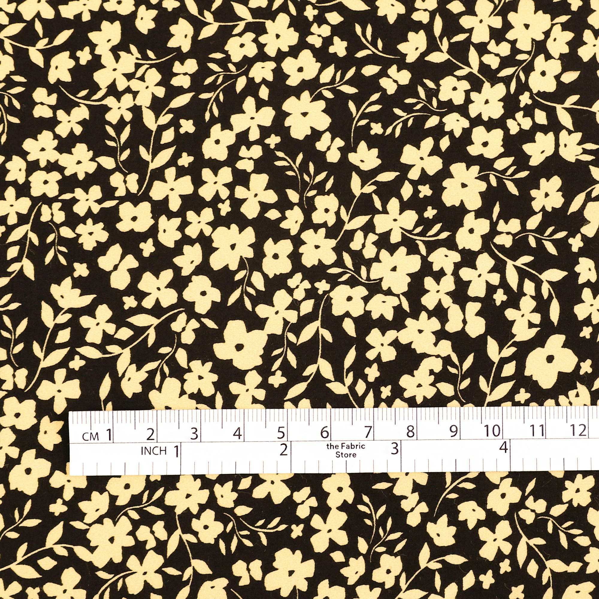 Princess Flower Cotton Poplin - Cream/Black - Image 4