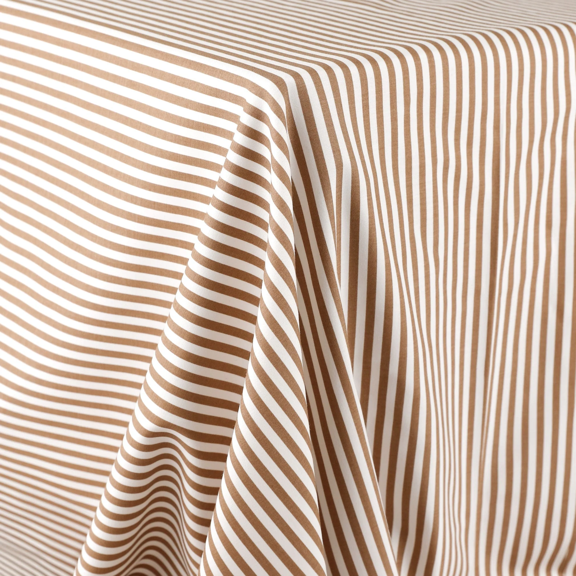 Printed Stripe Stretch Organic Cotton - Fudge - Image 2