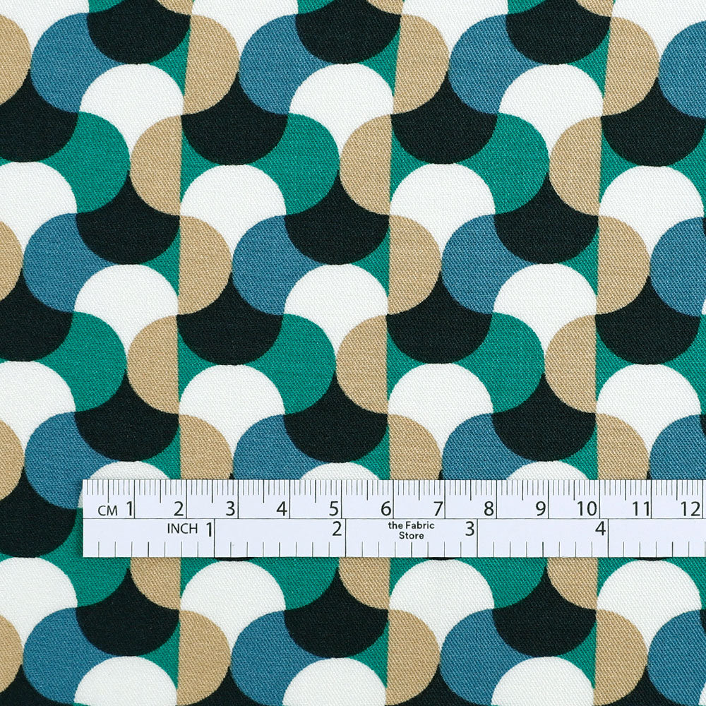 Retro Tile Viscose Twill - Chrysocolla - Image 4