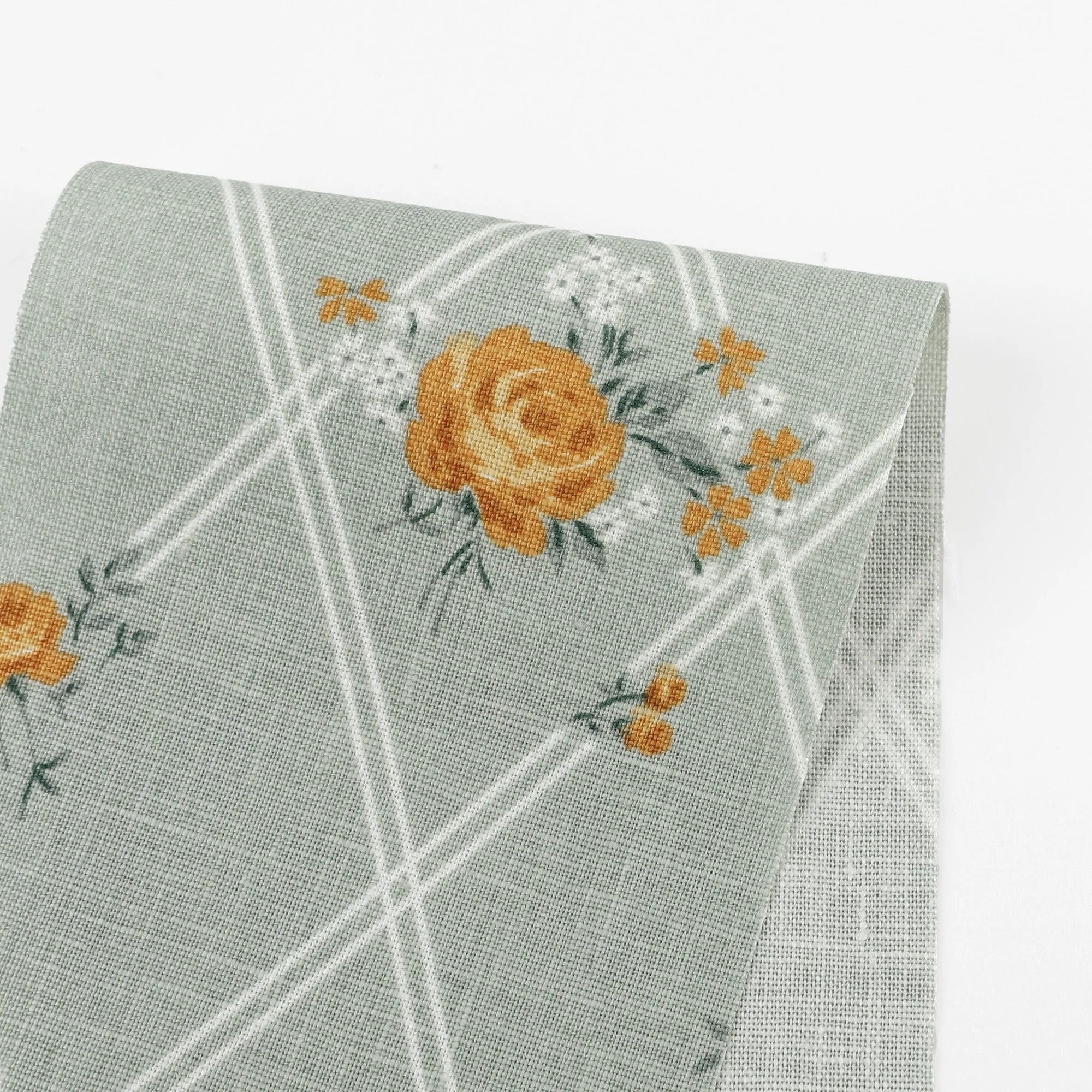 Rose Trellis Linen - Celadon