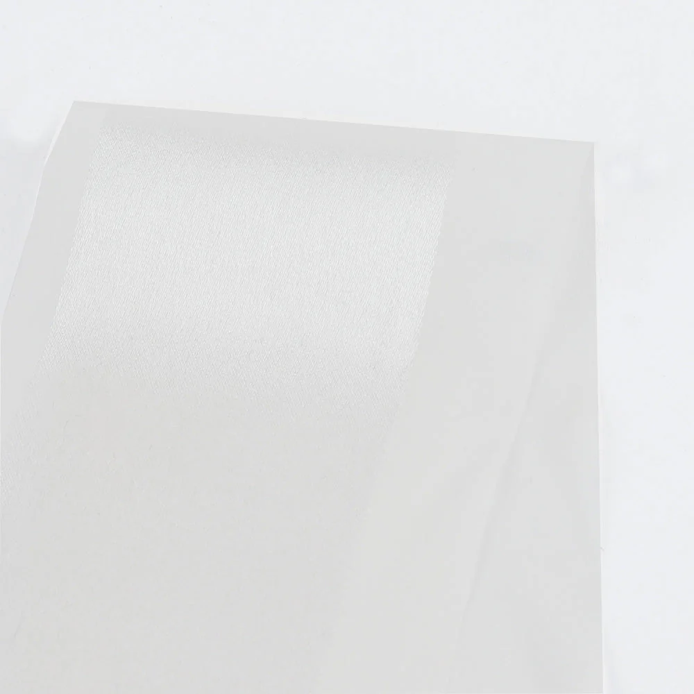 Satin Stripe Silk Chiffon - White