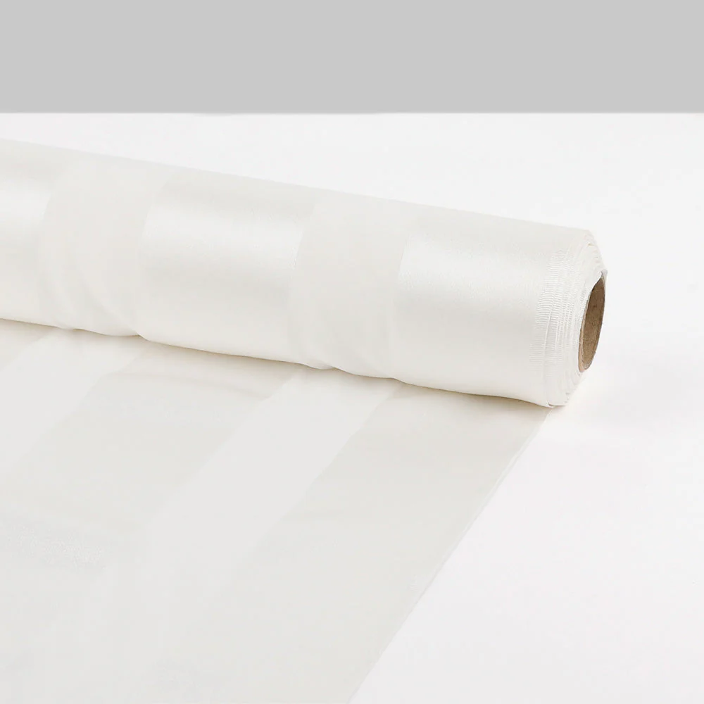 Satin Stripe Silk Chiffon - White - Image 3