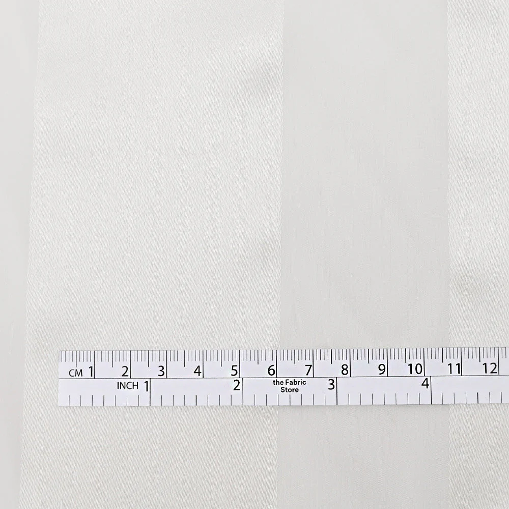 Satin Stripe Silk Chiffon - White - Image 4