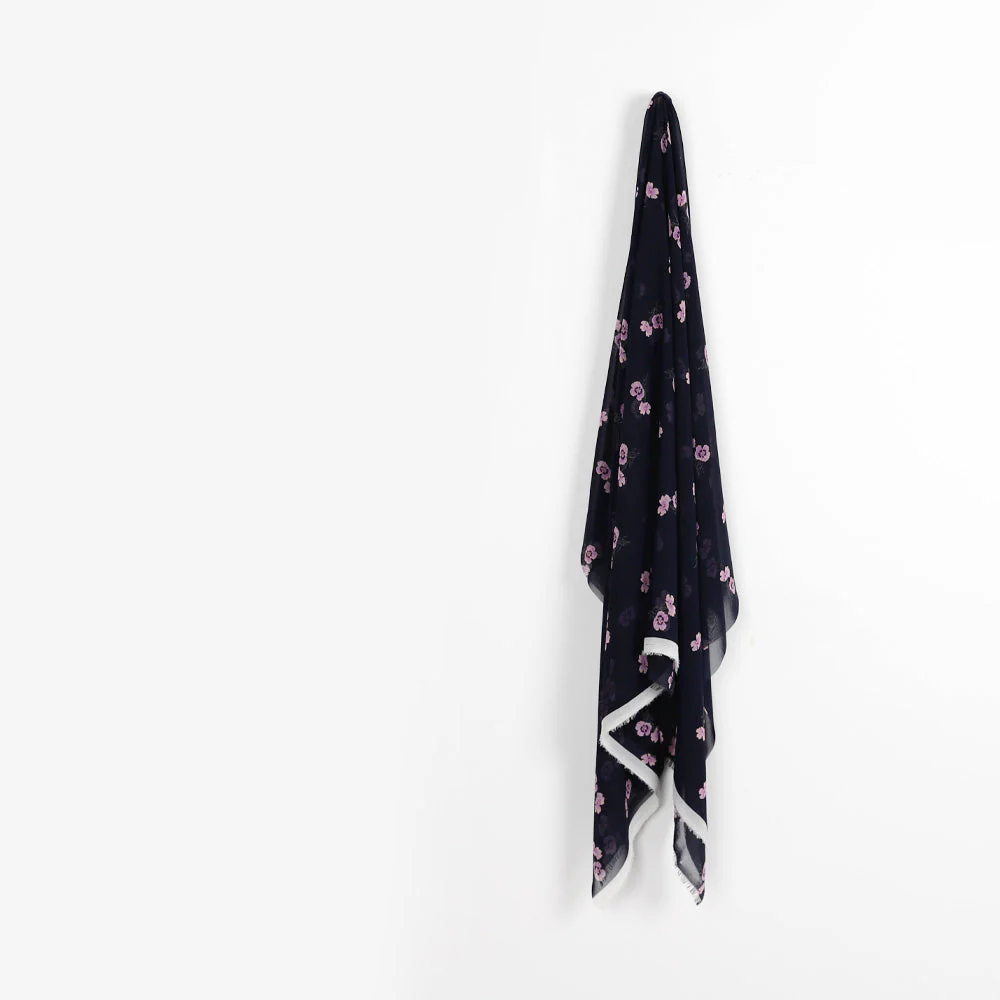 Scattered Pansy Georgette - Midnight - Image 2