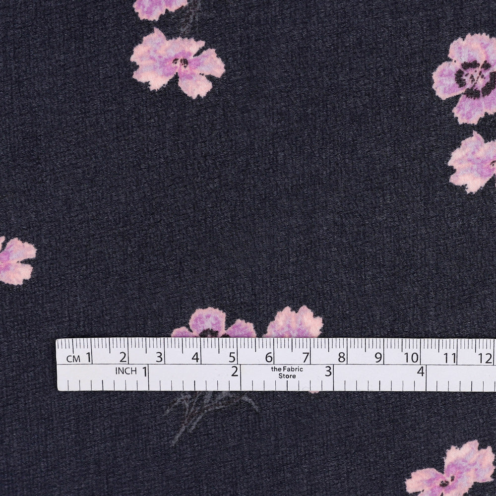 Scattered Pansy Georgette - Midnight - Image 4