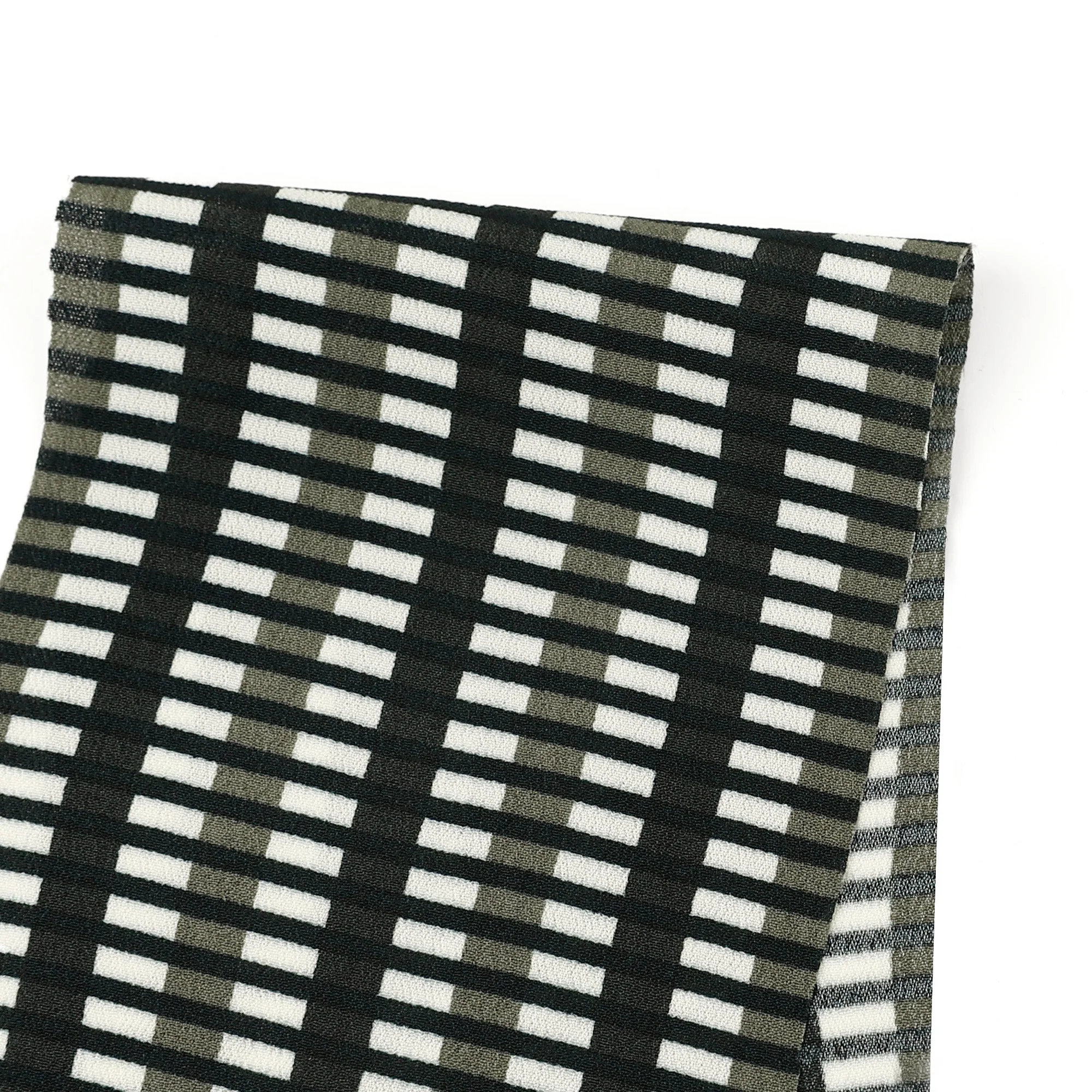 Shadow Grid Viscose Crepe - Black