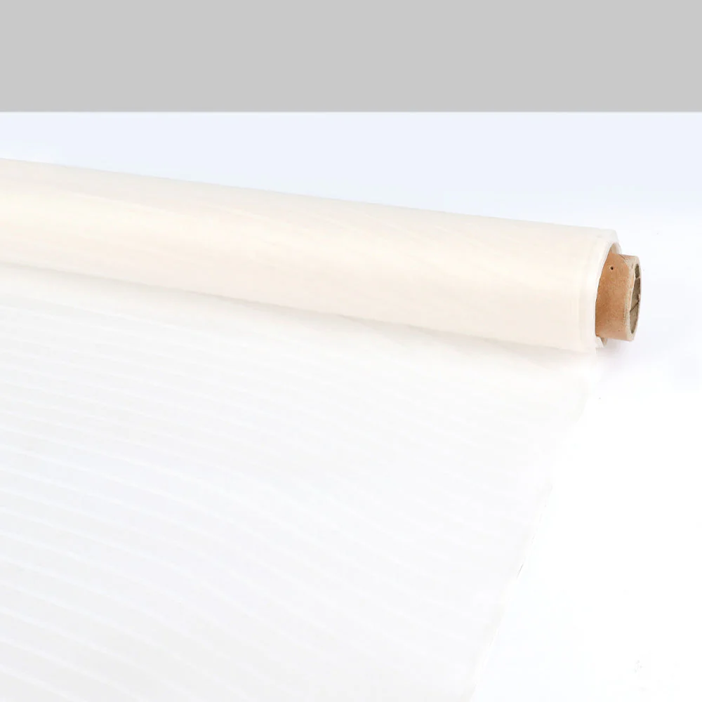 Sheer Self Stripe Silk Organza - Ivory - Image 3