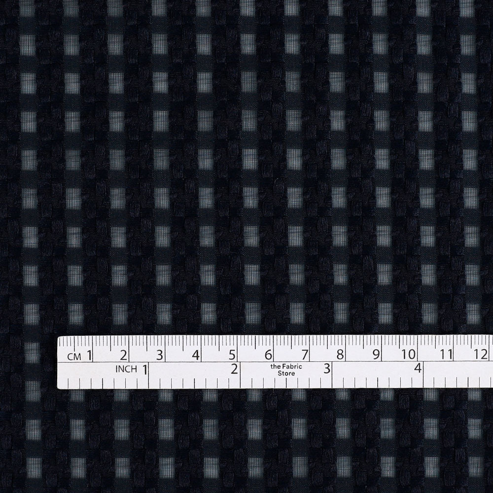 Sheer Woven Grid Poly/Nylon - Navy - Image 4